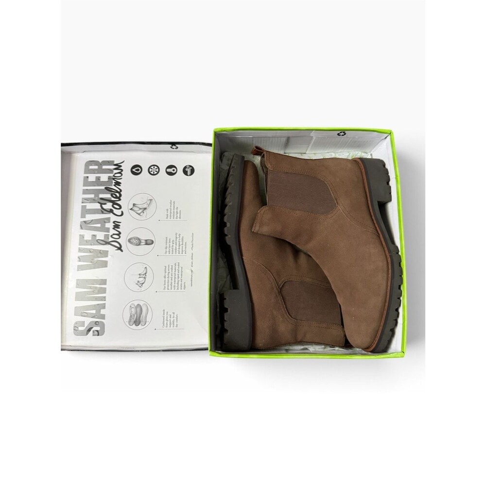Sam Edelman Jaclyn Waterproof Suede Chelsea Boots in Dark Taupe